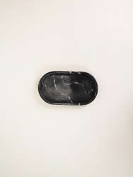 Plateau oval en marbre noir