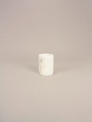 Grand photophore rond en marbre blanc