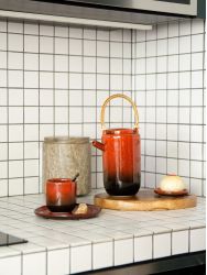 Hoa Bien laterite teapot with rattan handle