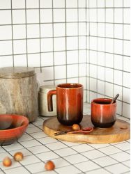 Set de 2 mugs Hoa Bien rouge