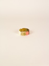 Bracelet 25 Totem en corne blonde et laque Bordeaux