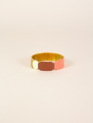 Bracelet 20 Totem en corne blonde et laque Bordeaux