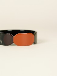 Bracelet 20 Totem en corne noire et laque Kaki