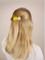 Barette Totem en corne blonde et laque Lime