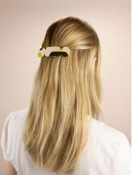 Barette Nymphe en corne blonde et laque Lime