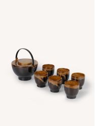 Théière Empreinte avec anse en laiton noir