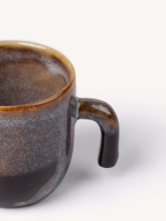 Blue espresso cup with saucer
