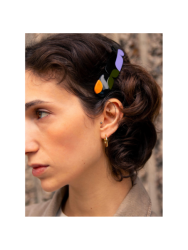 Barrette Nymphe en corne blonde et laque Orange