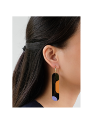Créoles 65 Nymphe en corne blonde et laque Orange