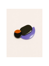 Broche Nymphe en corne blonde et laque Orange