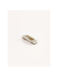 Barrette en corne blonde et laque ivoire