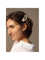Barrette en corne blonde et laque ivoire